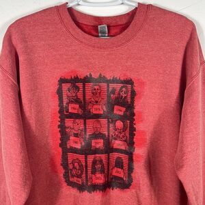 🔥HORROR MOVIE Scary Killer Characters by Year Crewneck Sweatshirt Halloween EUC